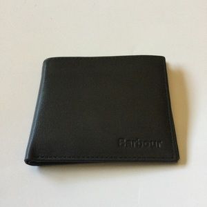 BARBOUR COLWELL LEATHER BILLFOLD WALLET BLACK RFID NWOT